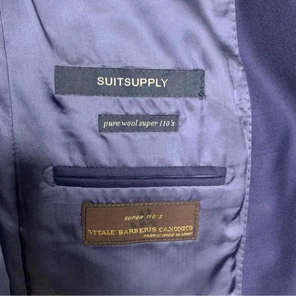 Suitsupply Super 110’s Vitale Barberis Canonico Blue Sport Coat Blazer Jacket
